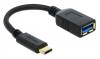 DELOCK καλώδιο USB-C σε USB 65634, USB3.1, Gen 1, 3A, 5Gbps, 15cm, μαύρο