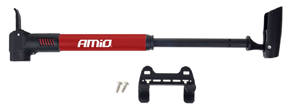 AMIO τρόμπα ποδηλάτου αλουμινίου PU01, 28cm, κόκκινη