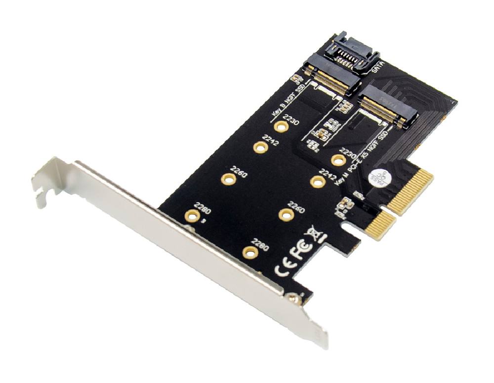 POWERTECH κάρτα επέκτασης 4x PCIe σε M.2 B & M Key ST59