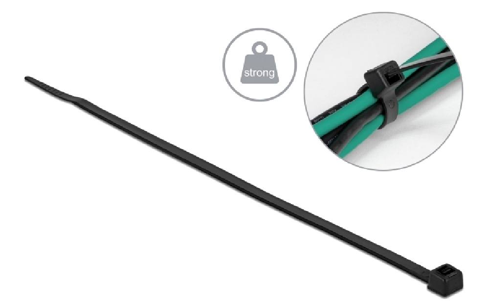 DELOCK Δεματικά καλωδίων 19559, 200x4.8mm, μαύρα, 100τμχ