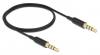 DELOCK καλώδιο 3.5mm 66075, CTIA, 32AWG, 0.5m, μαύρο