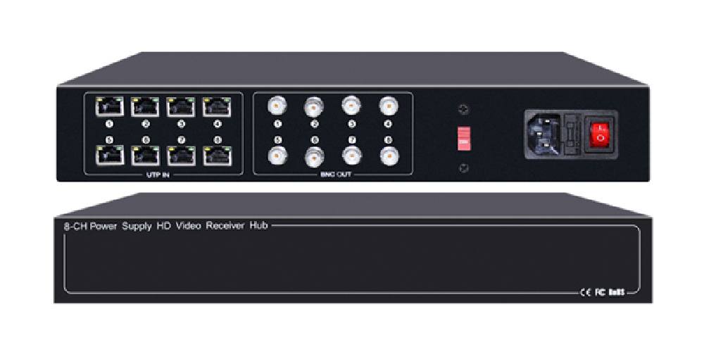 FOLKSAFE video and power receiver hub FS-HD4608VPS12, 8 channel