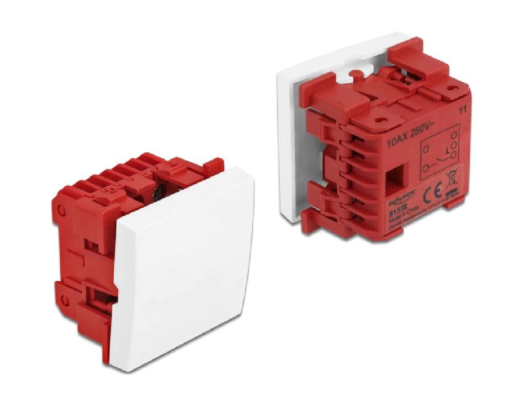 DELOCK module διακόπτης Easy 45 81359, μονός, 1-pole, 1-way, λευκός