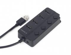 GEMBIRD USB 2.0 4-PORT HUB WITH SWITCHES BLACK
