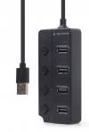 GEMBIRD USB 2.0 4-PORT HUB WITH SWITCHES BLACK