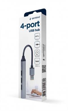 GEMBIRD 4-PORT USB HUB (USB3X1 - USB2X3 PORTS) SILVER