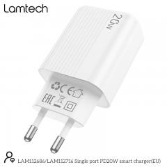 LAMTECH FAST CHARGER TYPE-C PD20W WHITE