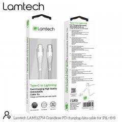 LAMTECH HQ UNBREAKABLE CABLE TYPE-C TO LIGHTNING WHITE 1M