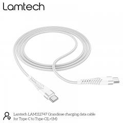 LAMTECH HQ UNBREAKABLE CABLE TYPE-C TO TYPE-C WHITE 1M