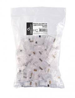 CABLEXPERT MODULAR PLUG 8P8C FOR SOLID CAT6 LAN CABLE 100PCS/BAG