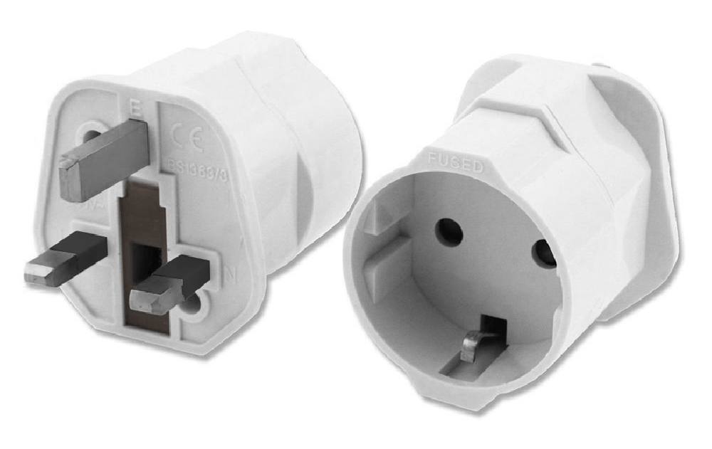 POWERTECH αντάπτορας ρεύματος PT-991, UK σε German type, 13A, λευκός