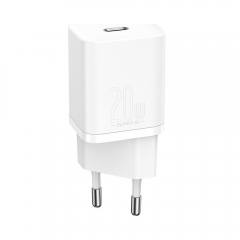 Baseus Φορτιστής Χωρίς Καλώδιο με Θύρα USB-C 20W Power Delivery Λευκός (Super Si) (CCSUP-B02) (BASCCSUPB02)