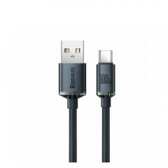 Baseus Crystal Shine Braided USB 2.0 Cable USB-C male - USB-A male Μαύρο 2m (CAJY000501) (BASCAJY000501)