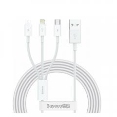 Baseus Superior Series Regular USB to Type-C / Lightning / micro USB Cable 3.5A Λευκό 1.5m (CAMLTYS-02) (BASCAMLTYS02)