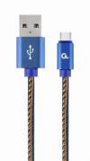 CABLEXPERT PREMIUM JEANS TYPE-C USB CABLE WITH METAL CONNECTORS 2M BLUE