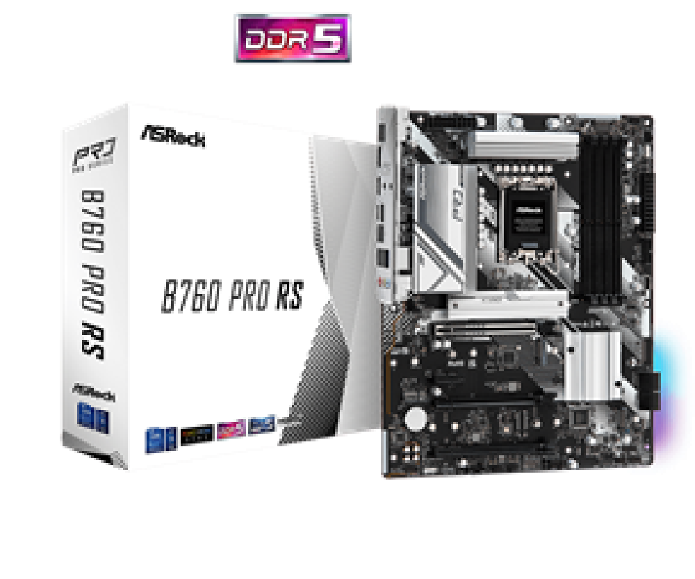 ASROCK MB B760 PRO RS, SOCKET INTEL LGA1700 13th/12th GEN, CS INTEL B760, 4 DIMM SOCKETS DDR5, DP/HDMI/eDP, LAN GIGABIT, ATX, 2Y