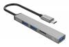 ORICO USB-C hub AH-12F, 3x USB ports, micro SD port, γκρι