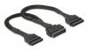 DELOCK καλώδιο SATA 15pin σε 2x SATA 15pin 60135, 0.25m, μαύρο