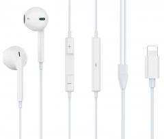 CELEBRAT earphones με μικρόφωνο G17, Lightning, 1.2m, λευκά