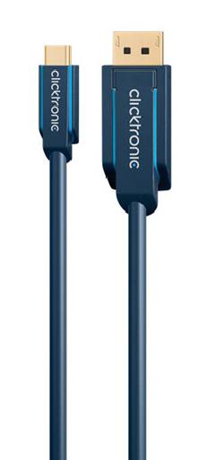 CLICKTRONIC καλώδιο DisplayPort σε USB Type-C 44931, 4K/60Hz, 1m, μπλε