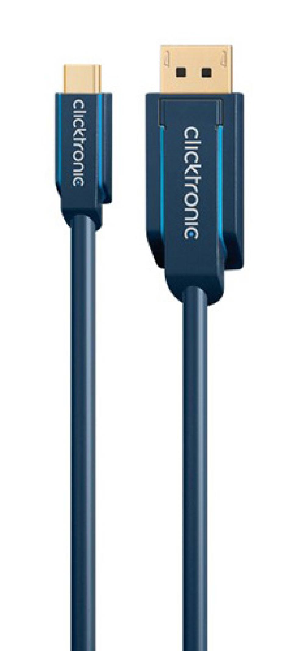CLICKTRONIC καλώδιο DisplayPort σε USB Type-C 44931, 4K/60Hz, 1m, μπλε