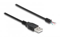 DELOCK καλώδιο USB 64184 με ελεύθερα άκρα, 28 AWG, 1m, μαύρο