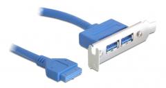 DELOCK κάρτα επέκτασης USB 19 pin σε 2x USB 3.0 82976, low profile