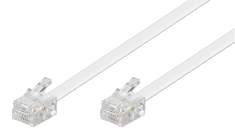 GOOBAY καλώδιο τηλεφώνου 93065, RJ11 6P4C, CCA, 15m, λευκό
