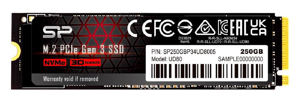 SILICON POWER SSD PCIe Gen3x4 M.2 2280 UD80, 250GB, 3.400-3.000MB/s