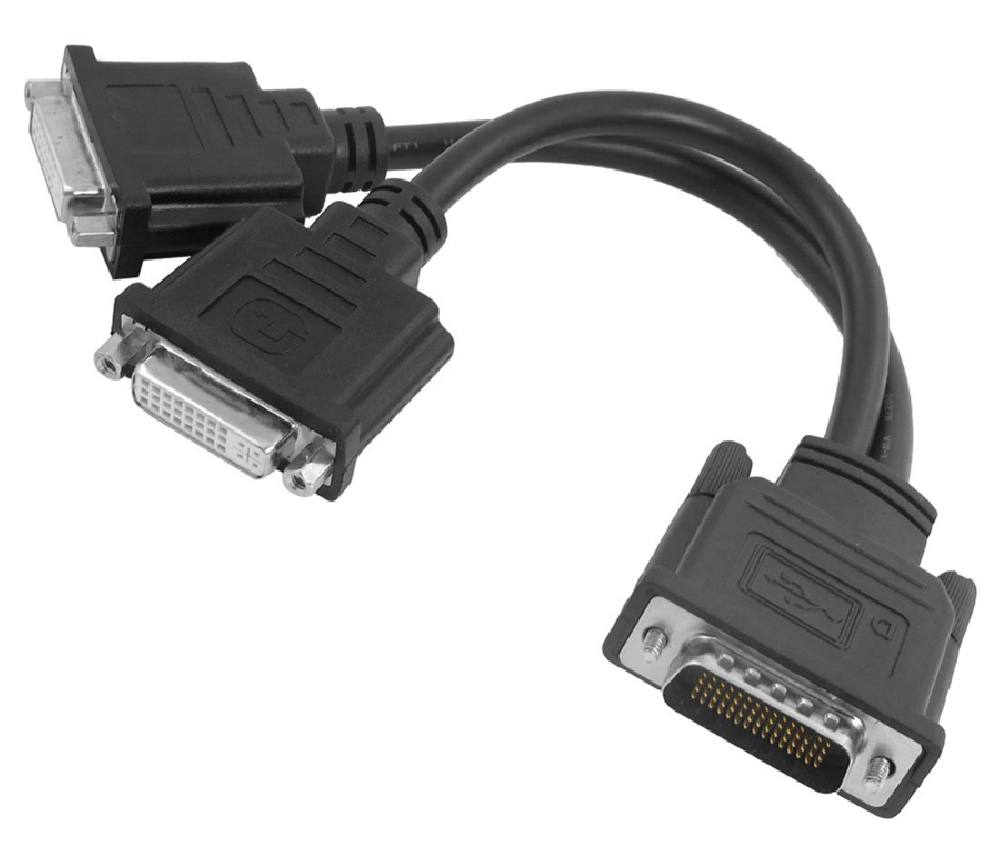 POWERTECH αντάπτορας DMS-59 σε 2x DVI CAB-DMS59DVI, 0.25m, μαύρος