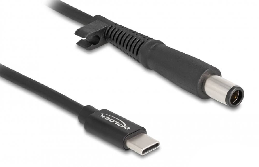 DELOCK καλώδιο τροφοδοσίας 87972, USB-C σε HP 7.4x5.0mm, 1.5m, μαύρο