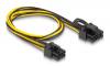DELOCK καλώδιο PCI Express 6pin σε PCI Express 6+2 pin 83004, 50cm
