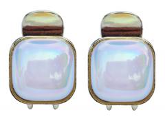 ROXXANI κλιπ μαλλιών RXN-0006 με τετράγωνη οπάλ πέτρα, χρυσό, 2τμχ