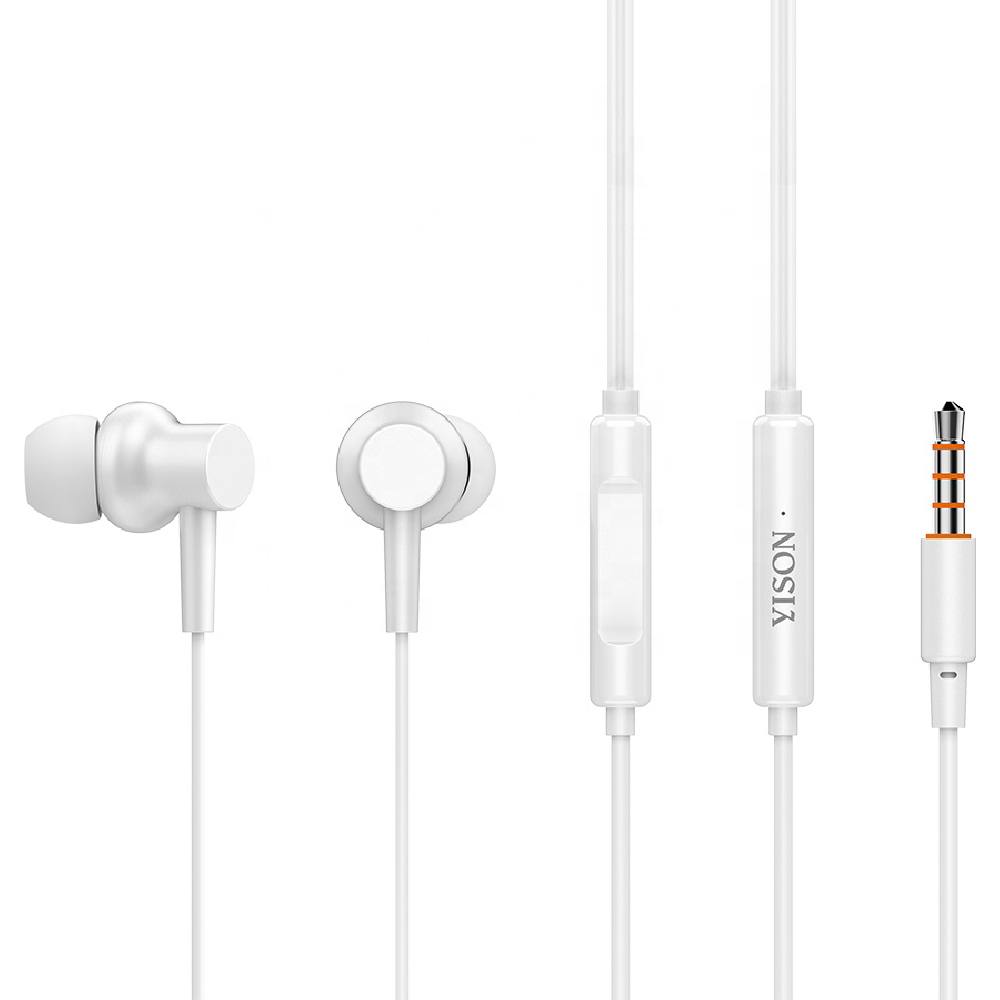 YISON earphones με μικρόφωνο X2, 3.5mm, 1.36m, λευκά