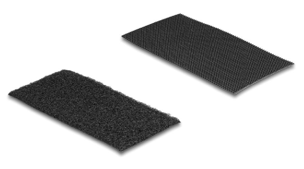 DELOCK αυτοκόλλητα τύπου Velcro 19105, 5x10cm, μαύρο, 10 ζεύγη