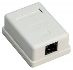 GOOBAY επιτοίχια πρίζα δικτύου 77632, 1 θύρα RJ45, CAT 6 UTP, λευκή