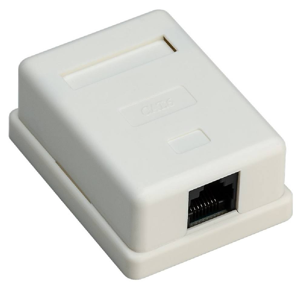 GOOBAY επιτοίχια πρίζα δικτύου 77632, 1 θύρα RJ45, CAT 6 UTP, λευκή