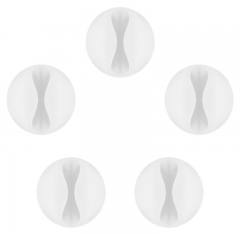 GOOBAY οργανωτές καλωδίων σιλικόνης 95183, 1 θέση, Φ7.8mm, λευκό, 5τμχ