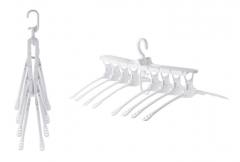 Κρεμάστρα ντουλάπας HUH-0107, 8 θέσεων, αναδιπλούμενη, λευκή