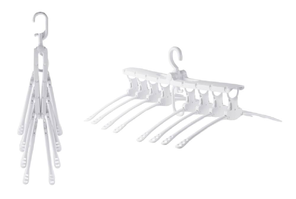 Κρεμάστρα ντουλάπας HUH-0107, 8 θέσεων, αναδιπλούμενη, λευκή