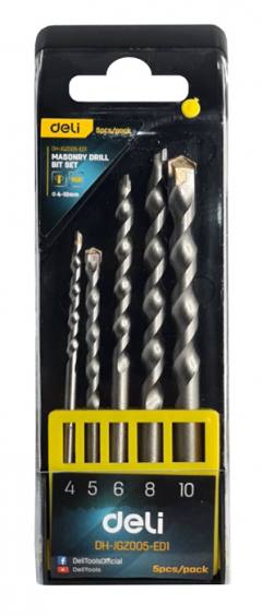 DELI σετ τρυπάνια DH-JGZ005-ED1 για μπετόν, 4-10mm, 5τμχ