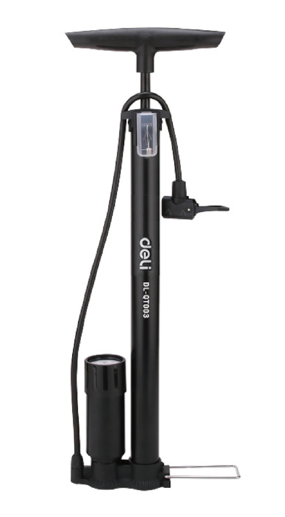 DELI τρόμπα χειρός DL-QT002 με μανόμετρο, 120PSI, μαύρη