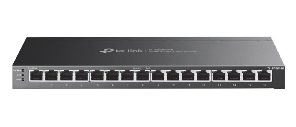 TP-LINK JetStream switch TL-SG2016P, 16-Port Gigabit, 8x PoE+, Ver. 1.0