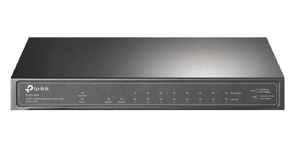 TP-LINK desktop switch TL-SG1210P, 10-Port Gigabit, 8x PoE+, Ver. 3.0