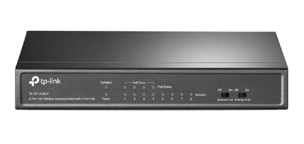 TP-LINK desktop switch TL-SF1008LP, 8-Port 10/100Mbps, 4x PoE, Ver. 2.0