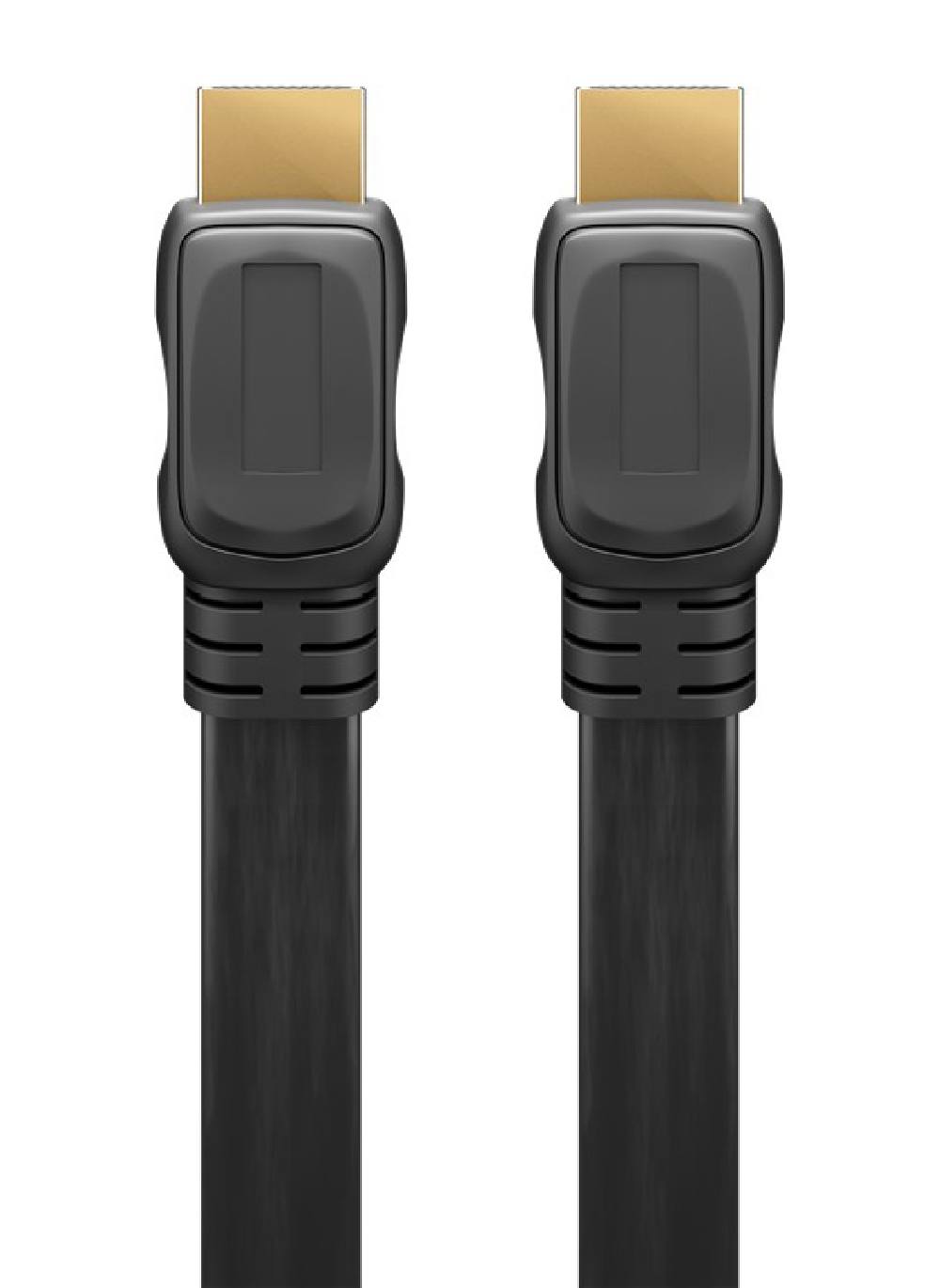 GOOBAY καλώδιο HDMI 2.0 με Ethernet 61279, flat, 18Gbit/s, 4K, 2m, μαύρο