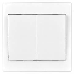 TESLA STROPKOV διακόπτης κομμυτατέρ Praktik A0264, διπλός, λευκός