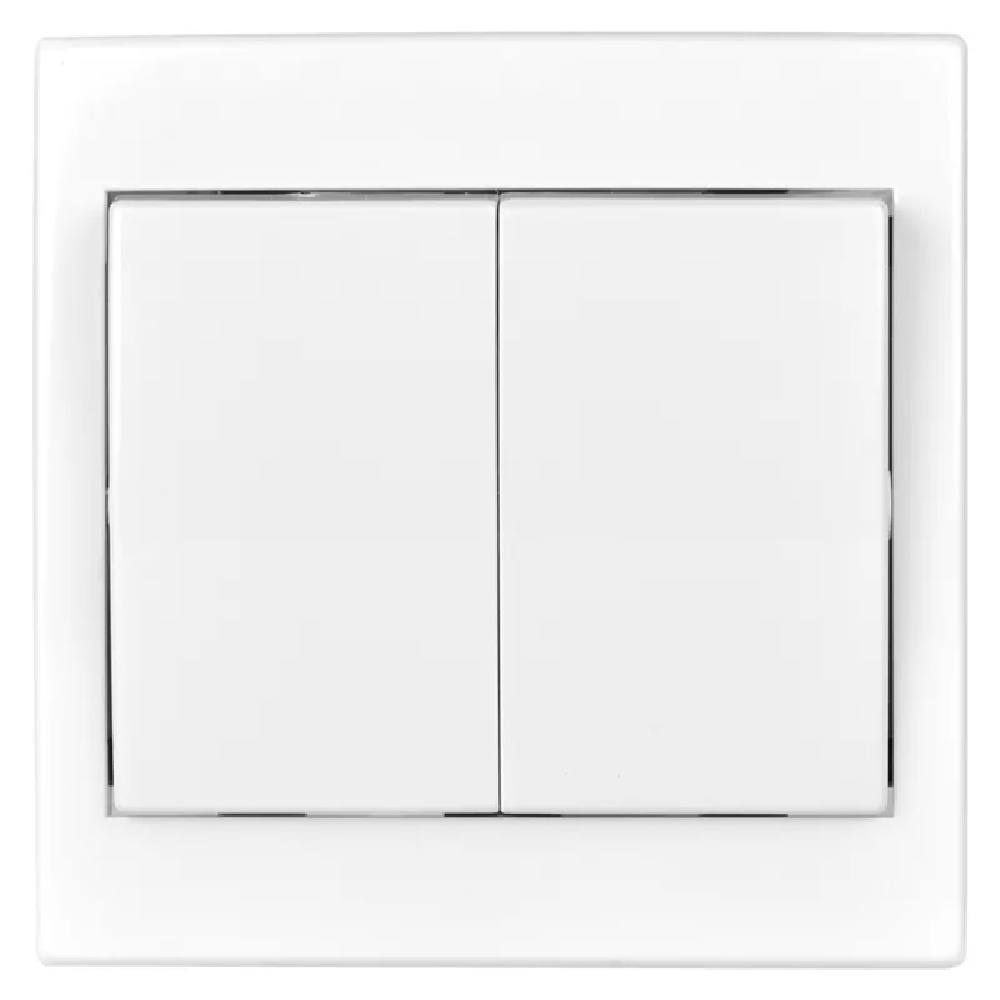 TESLA STROPKOV διακόπτης κομμυτατέρ Praktik A0264, διπλός, λευκός