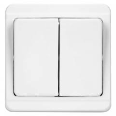 TESLA STROPKOV διακόπτης κομμυτατέρ Standard A0214, διπλός, λευκός