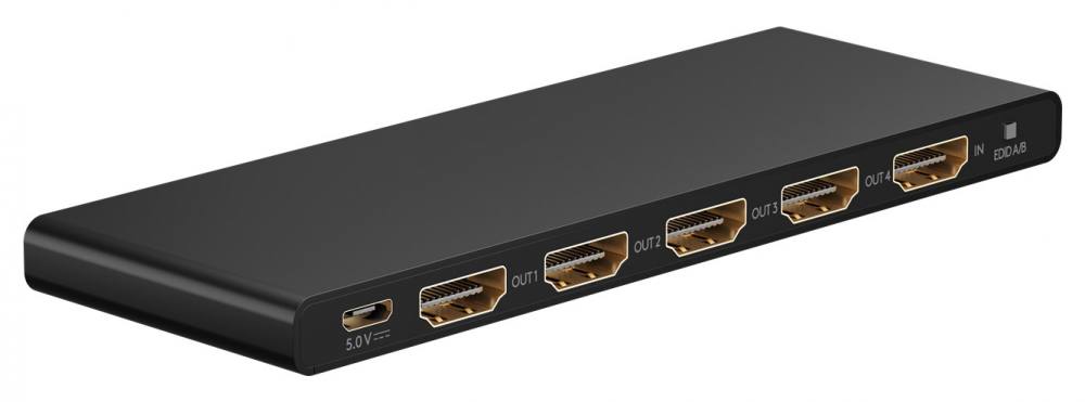 GOOBAY HDMI splitter 58483, 1-in σε 4-out, 4K/60Hz, μαύρο